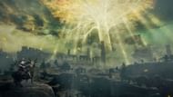 The Tarnished gazes at the Erd Tree in the distance (Image via FromSoftware)
